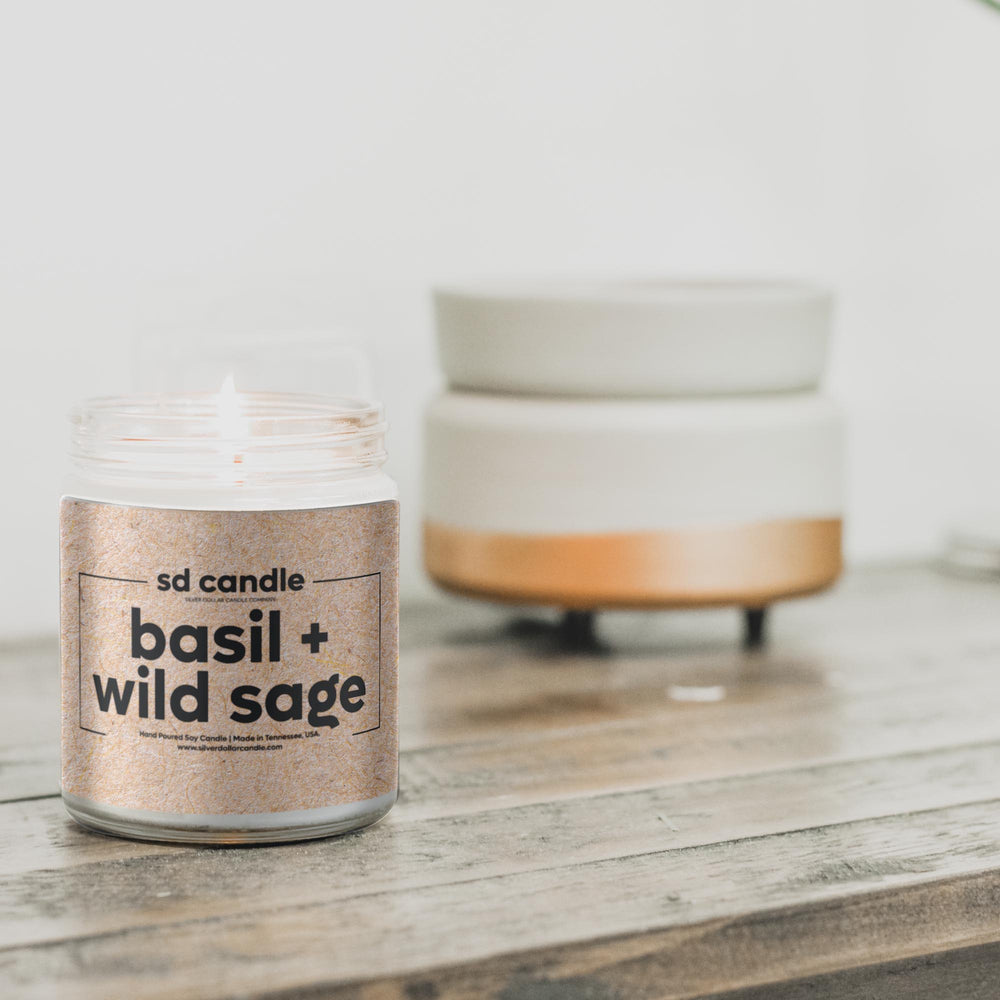 #15 | Basil + Wild Sage Scented Wholesale Candles - 100% All-Natural Handmade Soy Wax Candle