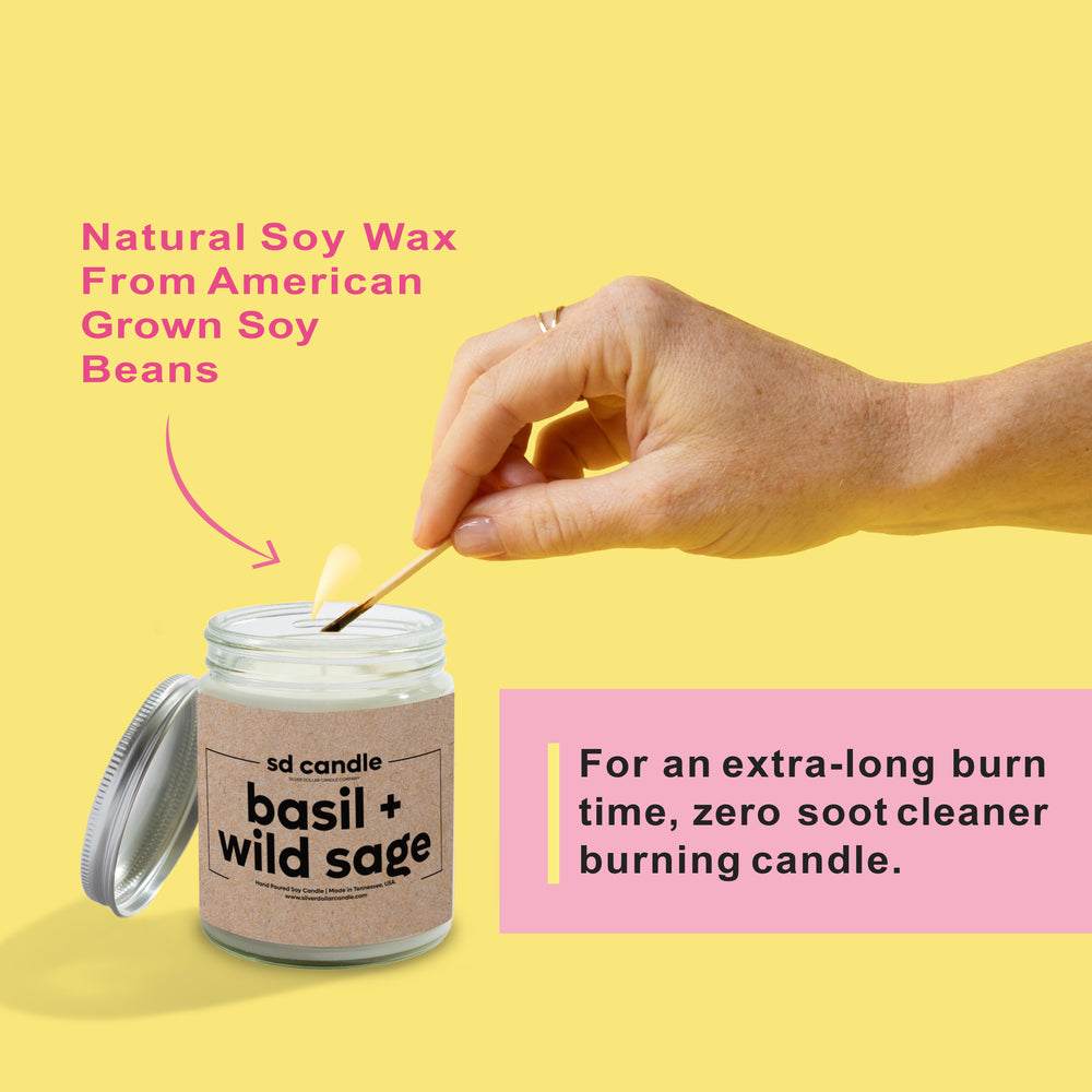 #15 | Basil + Wild Sage Scented Wholesale Candles - 100% All-Natural Handmade Soy Wax Candle