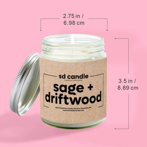 #57 | Sage + Driftwood Scented Wholesale Candles - 100% All-Natural Handmade Soy Wax Candle