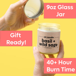 #15 | Basil + Wild Sage Scented Wholesale Candles - 100% All-Natural Handmade Soy Wax Candle